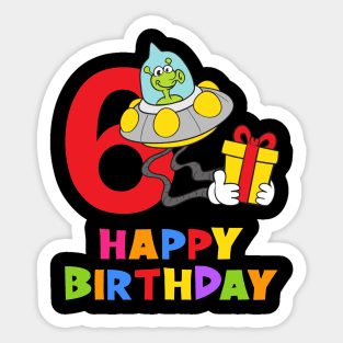 6th Birthday Party 6 Year Old Six Years Sticker
